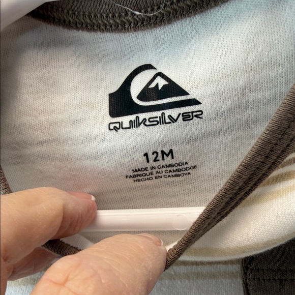 Quiksilver Brown and Cream Striped Baby onesie - Picture 3 of 7